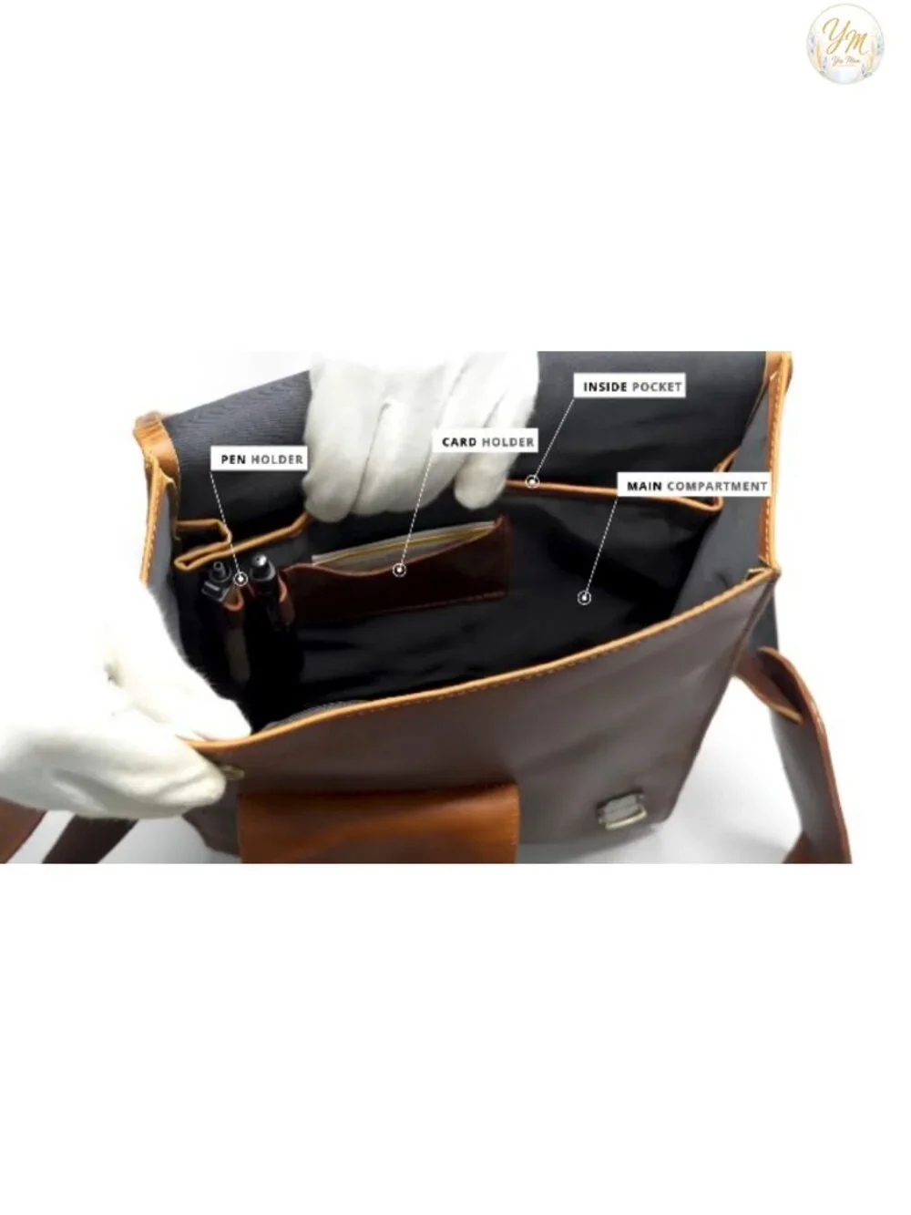 Men's Leather Messenger Bag Laptop Case Office Briefcase Distressed Shoulder Bag